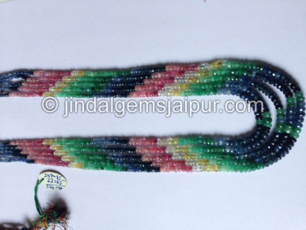 Multi Precious Faceted Roundelle Beads